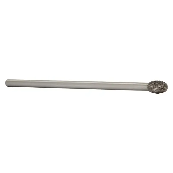 1/4" X 1/2" 6" Long Shank Tree Radius End Double Cut Carbide Bur Solid Carbide 1/4" Round Shank DULSF1X6 Clearance