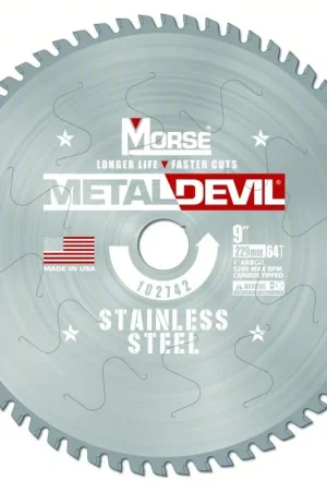 14"9" 0 Tooth Stainless Steel Metal Devil Circular Saw Blade Thin St MK Morse CSM1490FSSC Instant Buy
