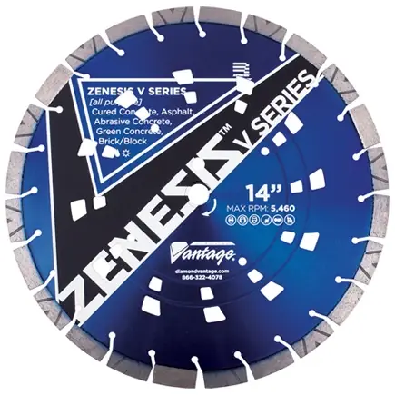 Diamond Vantage 1612BDUZX4-AP2 16" x 0.125" Diamond Blade for All Purpose/Combo-Concrete And Asphalt ZENESIS V SERIES Grab Now