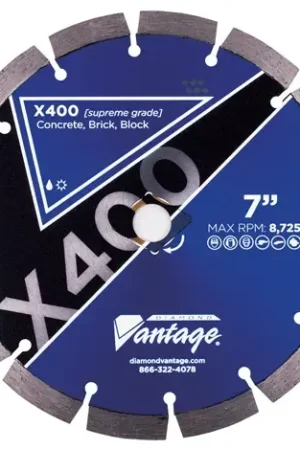 Affordable Diamond Vantage 1009DDUX4-1 10" x 0.095" Diamond Blade for Hard Concrete/Reinforced Concrete/Hard Pavers/Brick X400