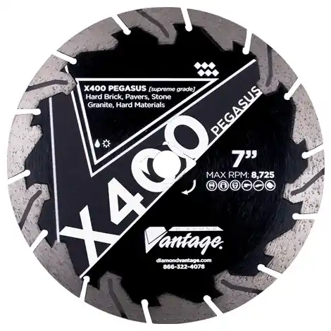 Express Delivery Diamond Vantage 4508CPEGX4-1 4.5" x 0.080" Diamond Blade for Granite/Hard Brick/Hard Pavers X400 PEGASUS