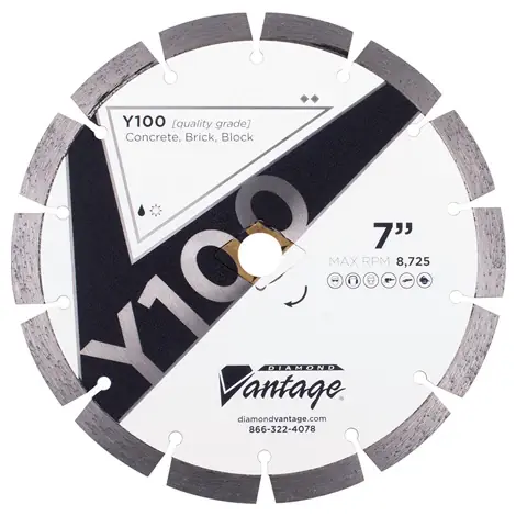 Diamond Vantage 0408CDZBY1-2 4" x 0.080" Diamond Blade for Concrete/Masonry Y100 Premium