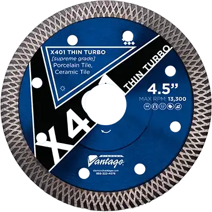 Diamond Vantage 1006A4PDX4 10" x 0.063" x 5/8" Diamond Blade for Tile/Porcelain/Ceramic/Porcelain Pavers X401 THIN TURBO Next Day Delivery