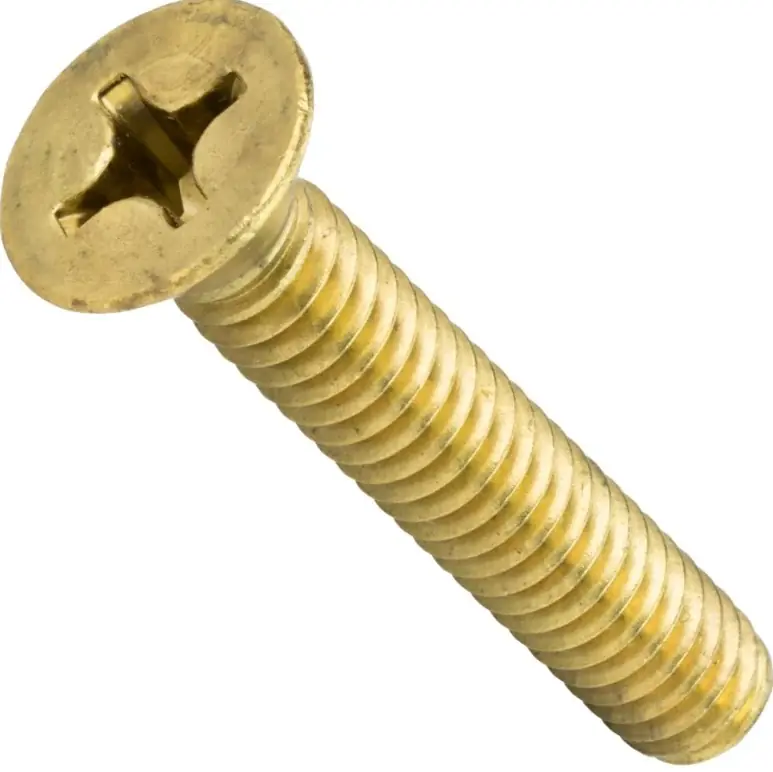 8-32 X 1-1/4" Flat Head Machine Screws Phillips Drive Brass (100 / Pkg.) Budget