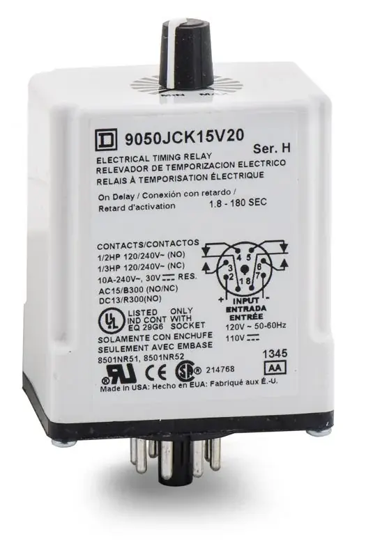 Square D 9050JCK15V20 Timer Relay Fresh Stock