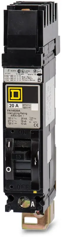 Square D FA14020A - 20A 1 Pole Molded Case Circuit Breaker Free Returns
