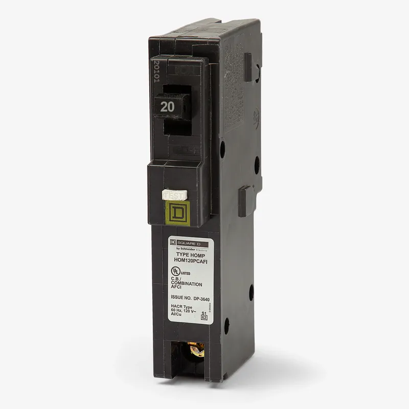 Fast Shipping Square D HOM120PCAFI - 20A AFCI Miniature Circuit Breaker