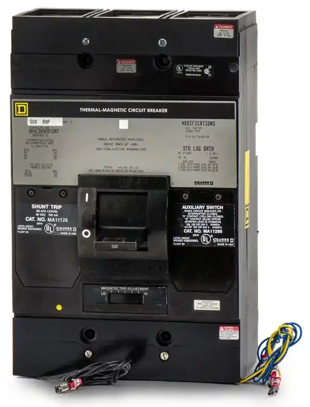 Square D MHL365001287 - 500A 3 Pole Molded Case Circuit Breaker Popular