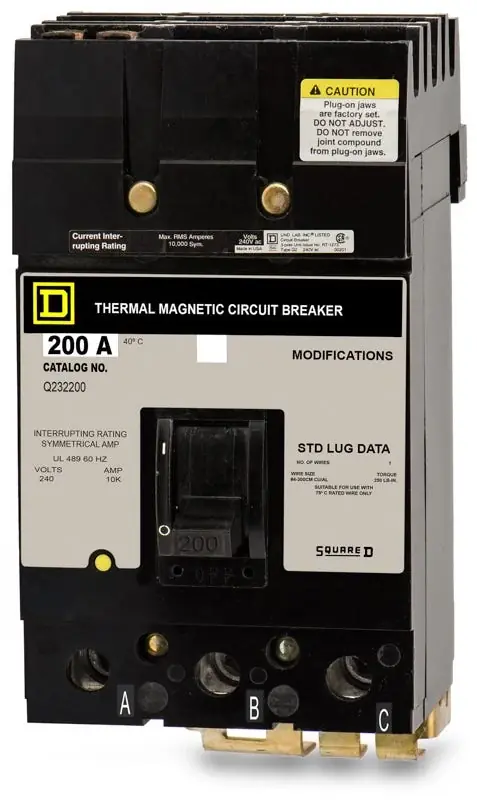 Square D Q232200 - 200A 3 Pole Molded Case Circuit Breaker Special Discount