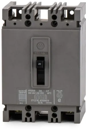 Eaton / Westinghouse HFB2020 - 20A 2 Pole Molded Case Circuit Breaker Seasonal Sale