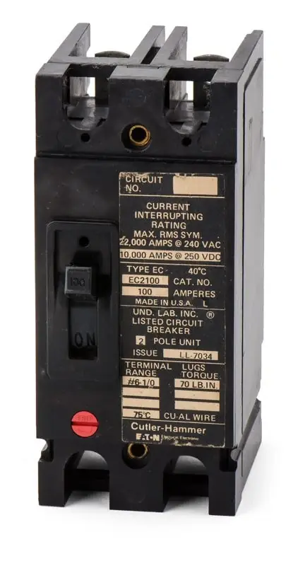 Next Day Delivery Eaton / Cutler-Hammer EC2100 - 100A 2 Pole Molded Case Circuit Breaker
