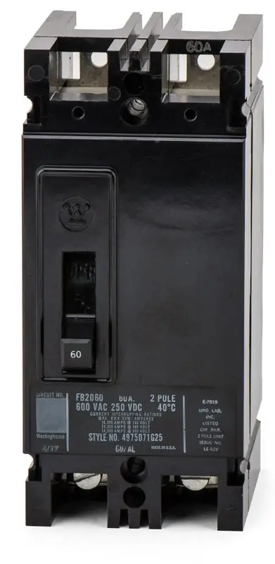 Eaton / Cutler-Hammer FB2060 - 60A 2 Pole Molded Case Circuit Breaker Fan Favorite