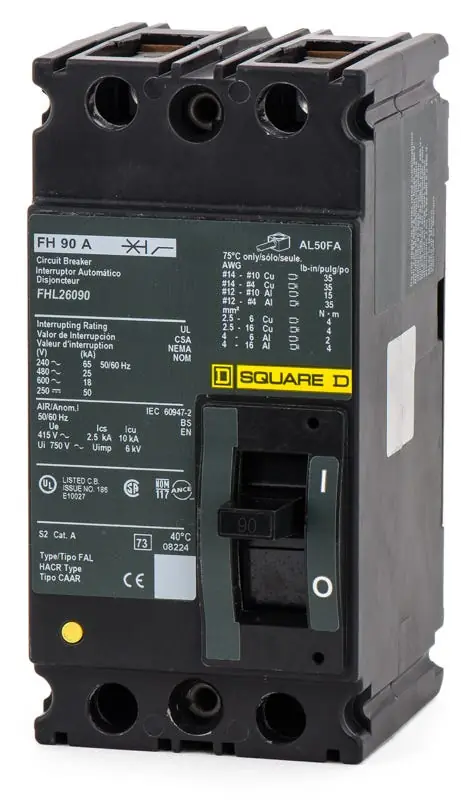 New Arrival Square D FHL26090 - 90A 2 Pole Molded Case Circuit Breaker