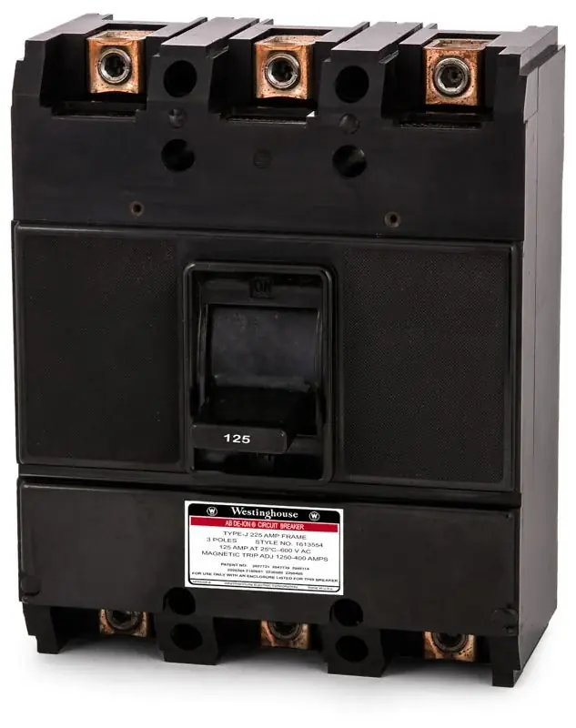 Eaton / Westinghouse J3125 - 125A 3 Pole Molded Case Circuit Breaker Cheap