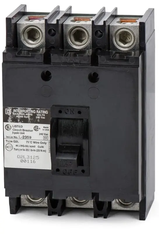 Square D Q2L32125 - 125A 3 Pole Molded Case Circuit Breaker Affordable