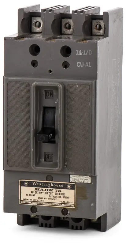 Latest Eaton / Westinghouse HF3090 - 90A 3 Pole Molded Case Circuit Breaker