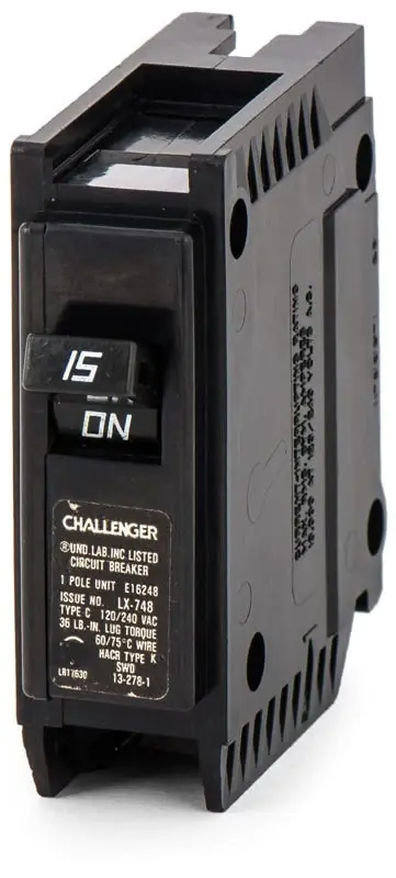 Eaton / Challenger C115 - 15A 1 Pole Miniature Circuit Breaker Top Rated