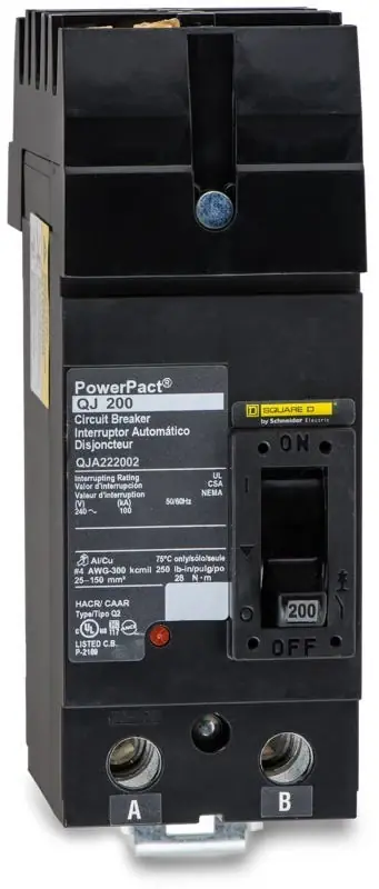 Square D QJA222002 - 200A 2 Pole Molded Case Circuit Breaker Markdown
