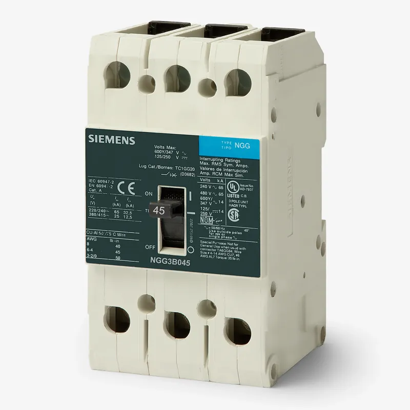 Buy Direct Siemens NGG3B045L - 45A 3 Pole Molded Case Circuit Breaker