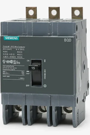 Top Rated Siemens BQD315 - 15A 3 Pole Molded Case Circuit Breaker