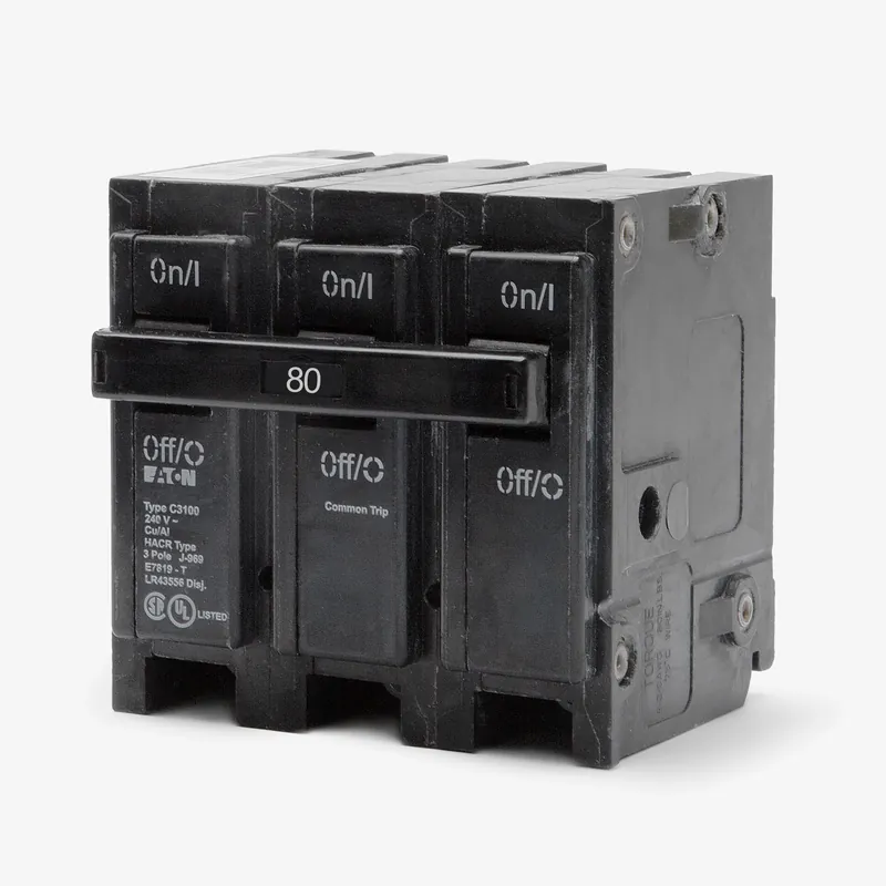 Crafted Eaton / Cutler-Hammer BR380 - 80A 3 Pole Miniature Circuit Breaker