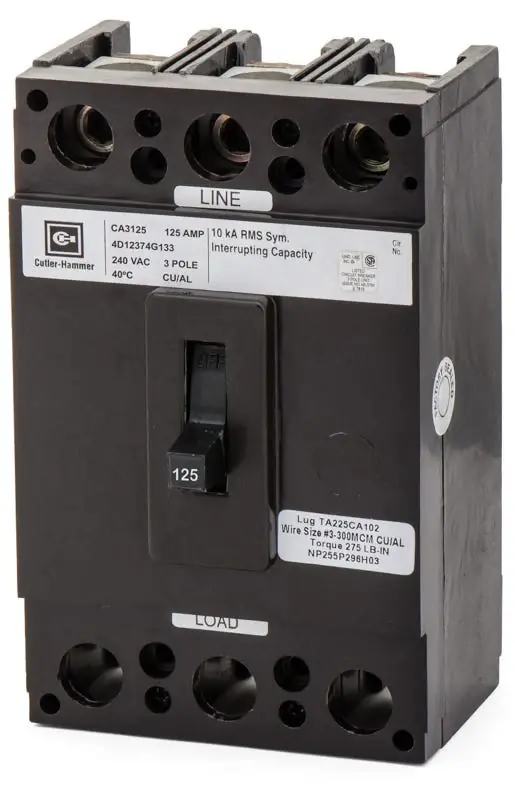 Grab Now Eaton / Cutler-Hammer CA3125 - 125A 3 Pole Molded Case Circuit Breaker