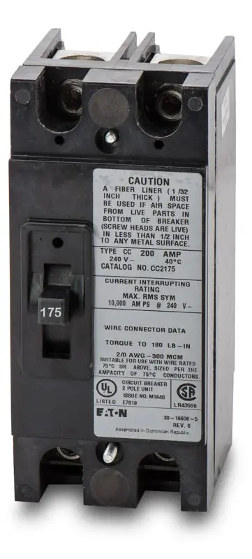 Factory Price Eaton / Cutler-Hammer CC2175 - 175A 2 Pole Molded Case Circuit Breaker
