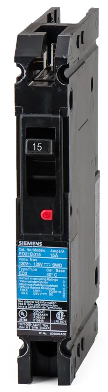 Price Drop Siemens ED21B015 - 15A 1 Pole Molded Case Circuit Breaker