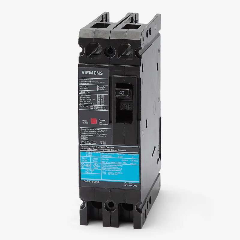 Siemens ED22B040 - 40A 2 Pole Molded Case Circuit Breaker Factory Price