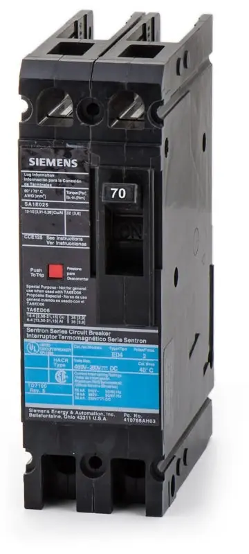 Siemens ED42B070 - 70A 2 Pole Molded Case Circuit Breaker Fast Shipping