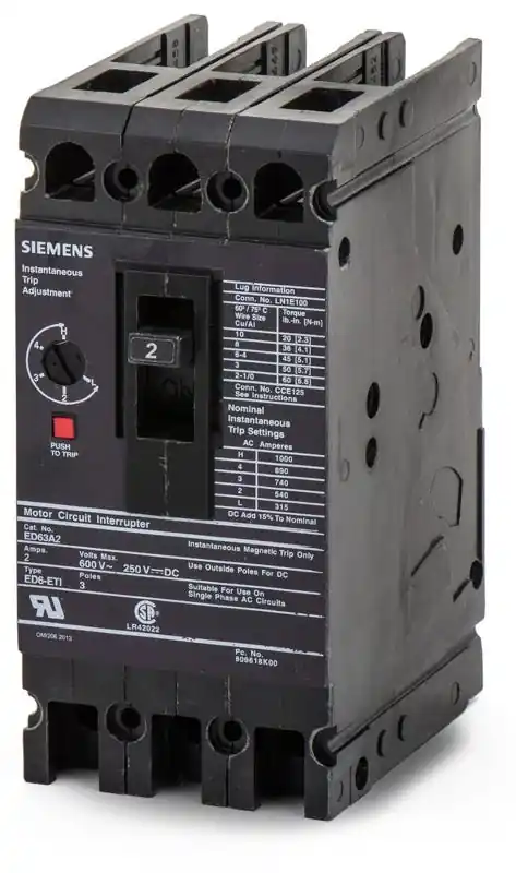 Siemens ED63A002 - 2A 3 Pole Motor Circuit Protector Grab Now