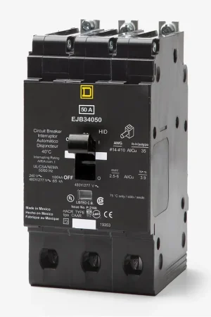 Authentic Square D EJB34050 - 50A 3 Pole Miniature Circuit Breaker