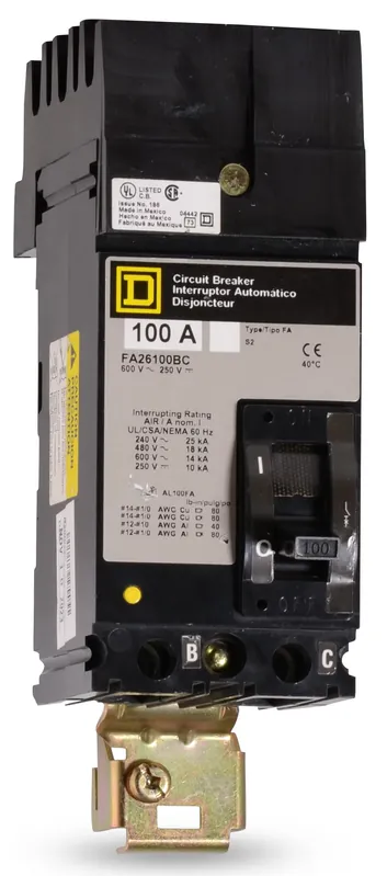 Professional Grade Square D FA26100BC - 100A 2 Pole Molded Case Circuit Breaker