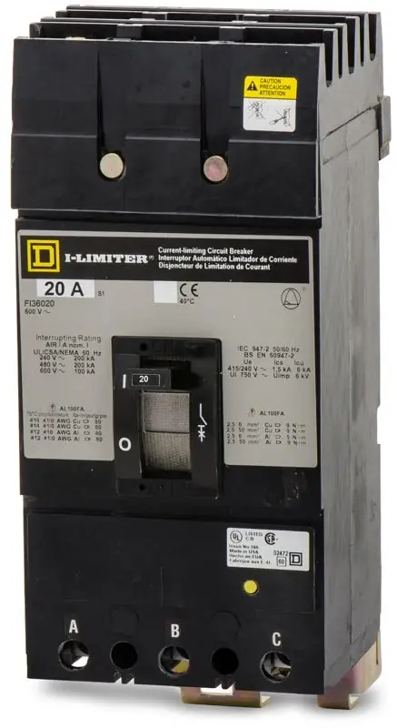 Factory Price Square D FI36020 - 20A 3 Pole Molded Case Circuit Breaker