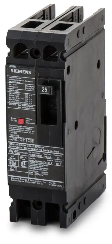Holiday Sale Siemens HED42B025 - 25A 2 Pole Molded Case Circuit Breaker