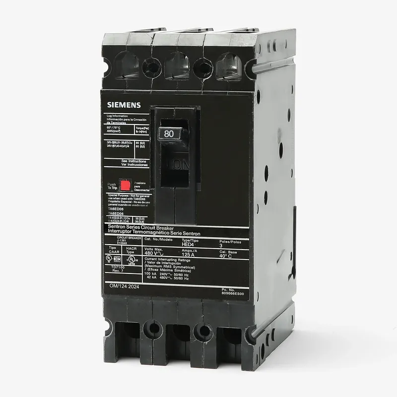 Siemens HED43B080 - 80A 3 Pole Molded Case Circuit Breaker New Release