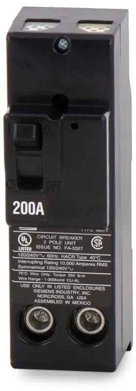 Siemens / Murray MP2200 - 200A 2 Pole Miniature Circuit Breaker Seasonal Sale