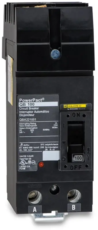 Square D QBA221001 - 100A 2 Pole Molded Case Circuit Breaker Don't Miss Out