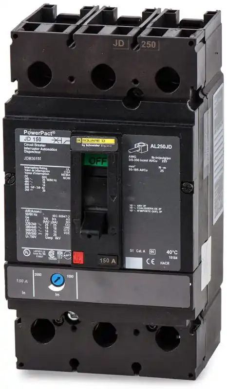 Exclusive Offer Square D JDM36150 - 150A 3 Pole Molded Case Circuit Breaker