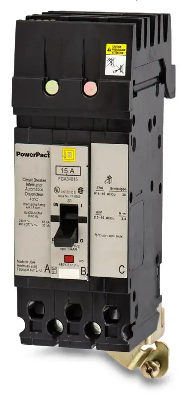 Markdown Square D FGA34015 - 15A 3 Pole Molded Case Circuit Breaker