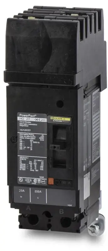 Grab Now Square D HGA260201 - 20A 2 Pole Molded Case Circuit Breaker