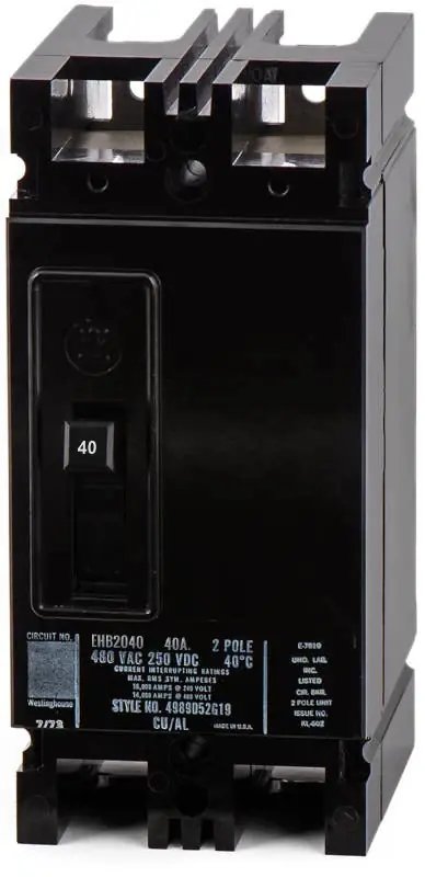 Eaton / Cutler-Hammer EHB2040 - 40A 2 Pole Molded Case Circuit Breaker New Release