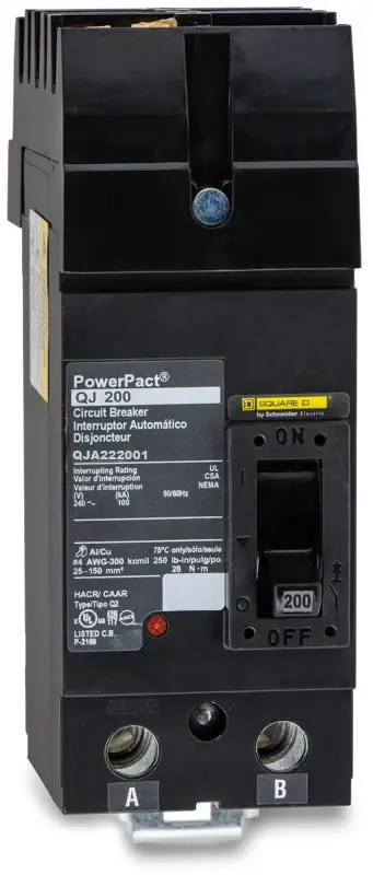 Order Now Square D QJA222001 - 200A 2 Pole Molded Case Circuit Breaker
