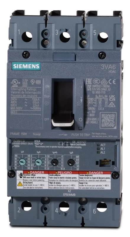 Siemens 3VA6460-6HN31-0AA0 - 600A 3 Pole Molded Case Circuit Breaker Holiday Sale