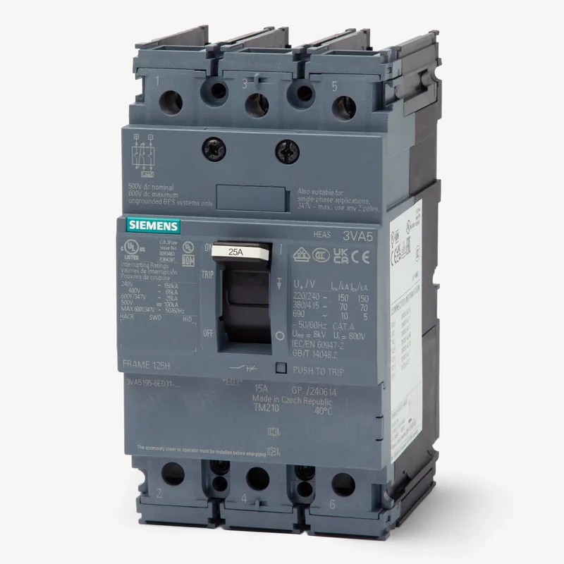 Siemens 3VA5125-6ED31-0AA0 - 25A 3 Pole Molded Case Circuit Breaker Secure Checkout