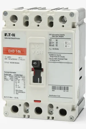 While Supplies Last Eaton / Cutler-Hammer EHD3045 - 45A 3 Pole Molded Case Circuit Breaker