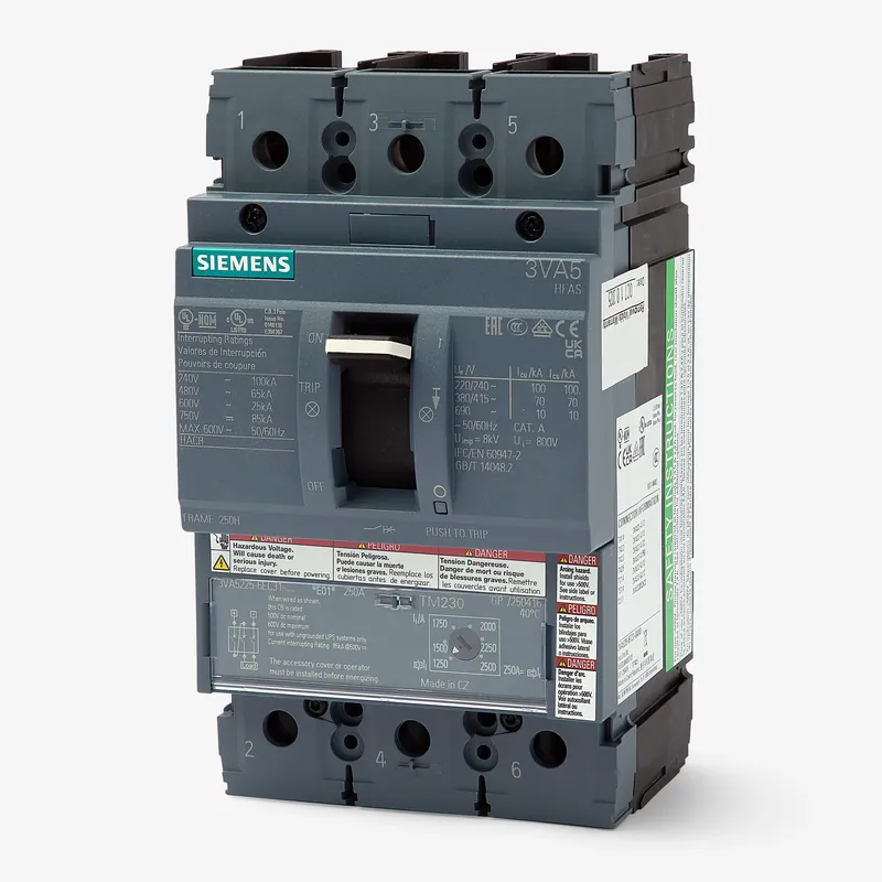 Siemens 3VA5222-6EC31-0AA0 - 225A 3 Pole Molded Case Circuit Breaker Professional Grade
