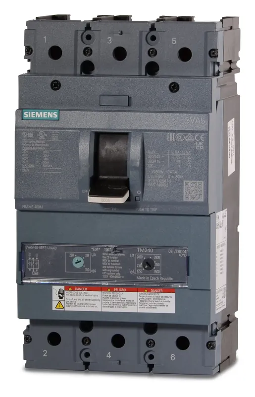 Get Yours Siemens 3VA5460-5EF31-0AA0 - 600A 3 Pole Molded Case Circuit Breaker