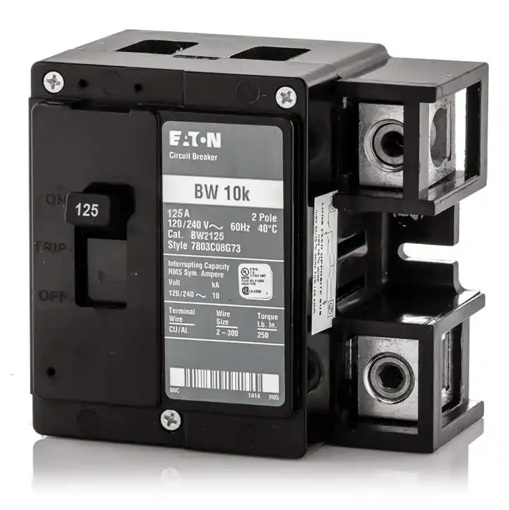 Professional Grade Eaton / Cutler-Hammer BW2125 - 125A 2 Pole Molded Case Circuit Breaker