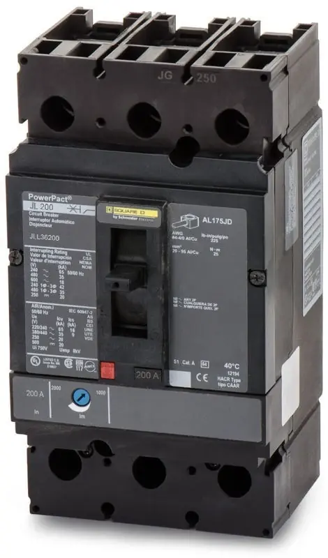 Square D JLL36200 - 200A 3 Pole Molded Case Circuit Breaker One Day Deal